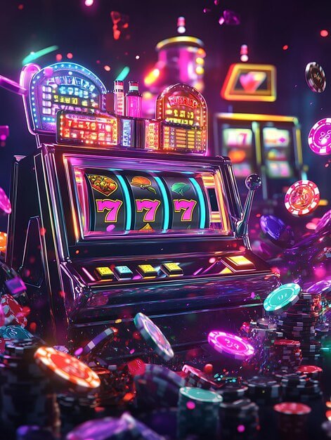 Slot game interface showing reel spinning and win animation